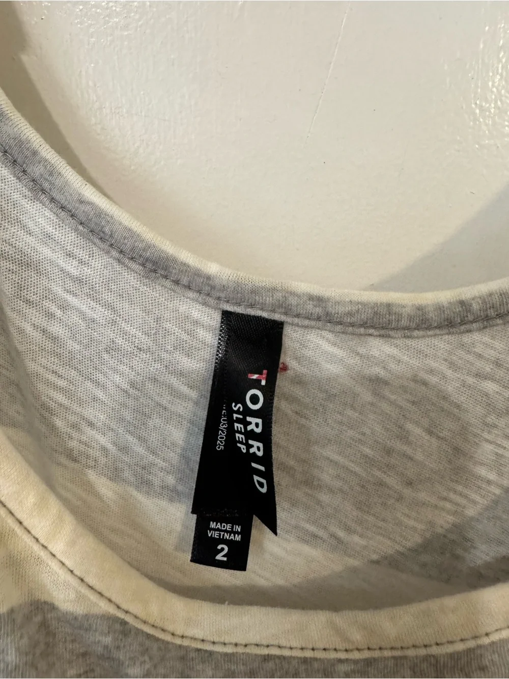 Torrid Sleep 2X Cotton Slub Tie Strap Lounge/Sleep Dress Gray Oatmeal Pockets